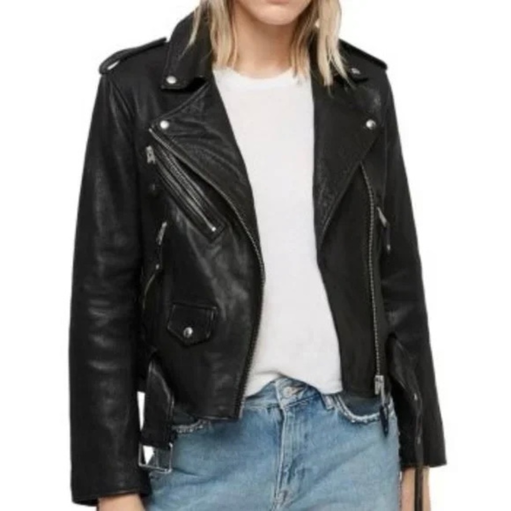Allsaints Sarana leather biker jacket